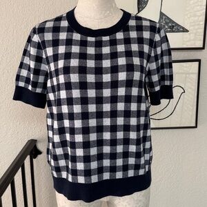 Ann Taylor Factory Gingham Sweater Tee